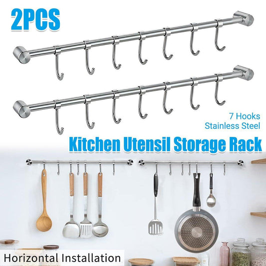 2PCS 304 Stainless Steel Wall Mounted Hooks, 40 cm, Waterproof, Heavy-Duty