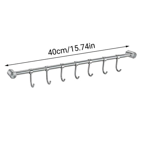 2PCS 304 Stainless Steel Wall Mounted Hooks, 40 cm, Waterproof, Heavy-Duty - SuperSaverAU - view 2