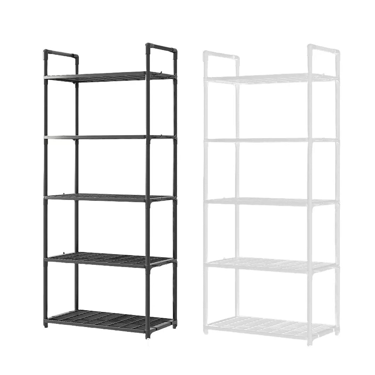 5-Tier Metal Pot Storage Rack - Cookware Organizer - Black