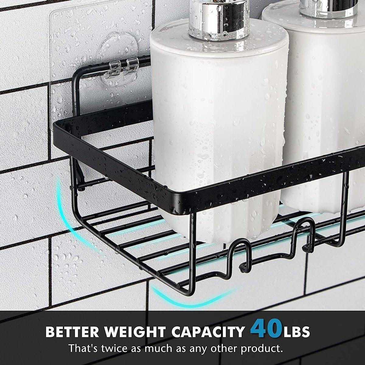 Premium Perforation-Free Bathroom Shelf Set – Black 3 Pieces