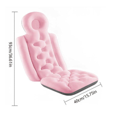 Premium Pink Bath Cushion Mat 93cm x 40cm - Ergonomic, Quick-Drying, Non-Slip - SuperSaverAU - view 2