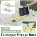 Bathtub Rack Bathroom Storage Shelf Telescopic Adjustable Organiser Tray Home - Silver - SuperSaverAU - view 1