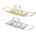 Bathtub Rack Bathroom Storage Shelf Telescopic Adjustable Organiser Tray Home - Silver - SuperSaverAU - view 2