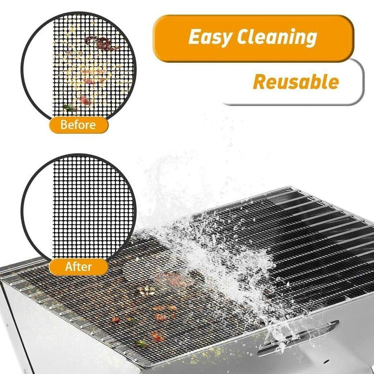 Premium Non-Stick BBQ Grill Mats – 42 x 36cm, 3 Pack