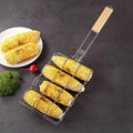 Premium Folding Handle Corn Grill Clip – Wooden Grip