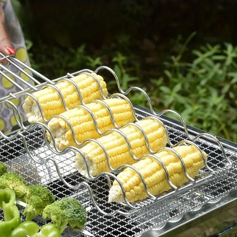 Premium Folding Handle Corn Grill Clip – Wooden Grip