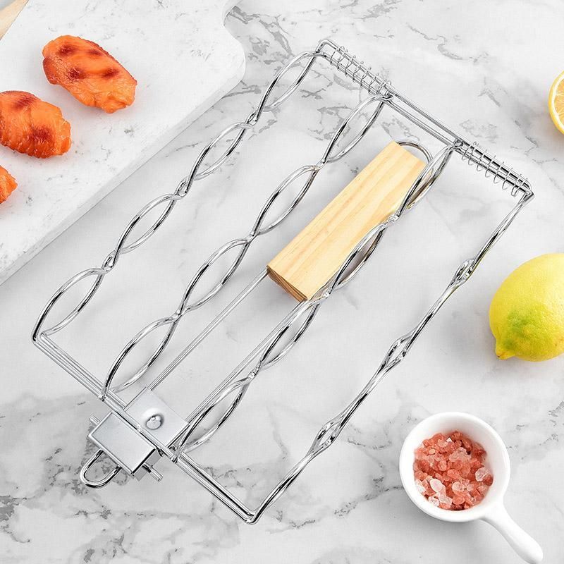 Premium Folding Handle Corn Grill Clip – Wooden Grip