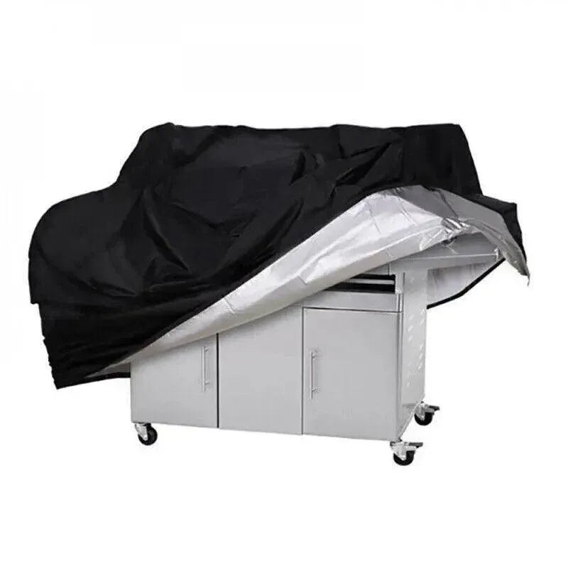 Premium Waterproof BBQ Cover – Black Large with Locking Rope