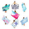 Sand Free XL Beach Towel + Bag Quick Dry Microfibre Compact Light Swimming - Colorful starry sky - SuperSaverAU - view 1