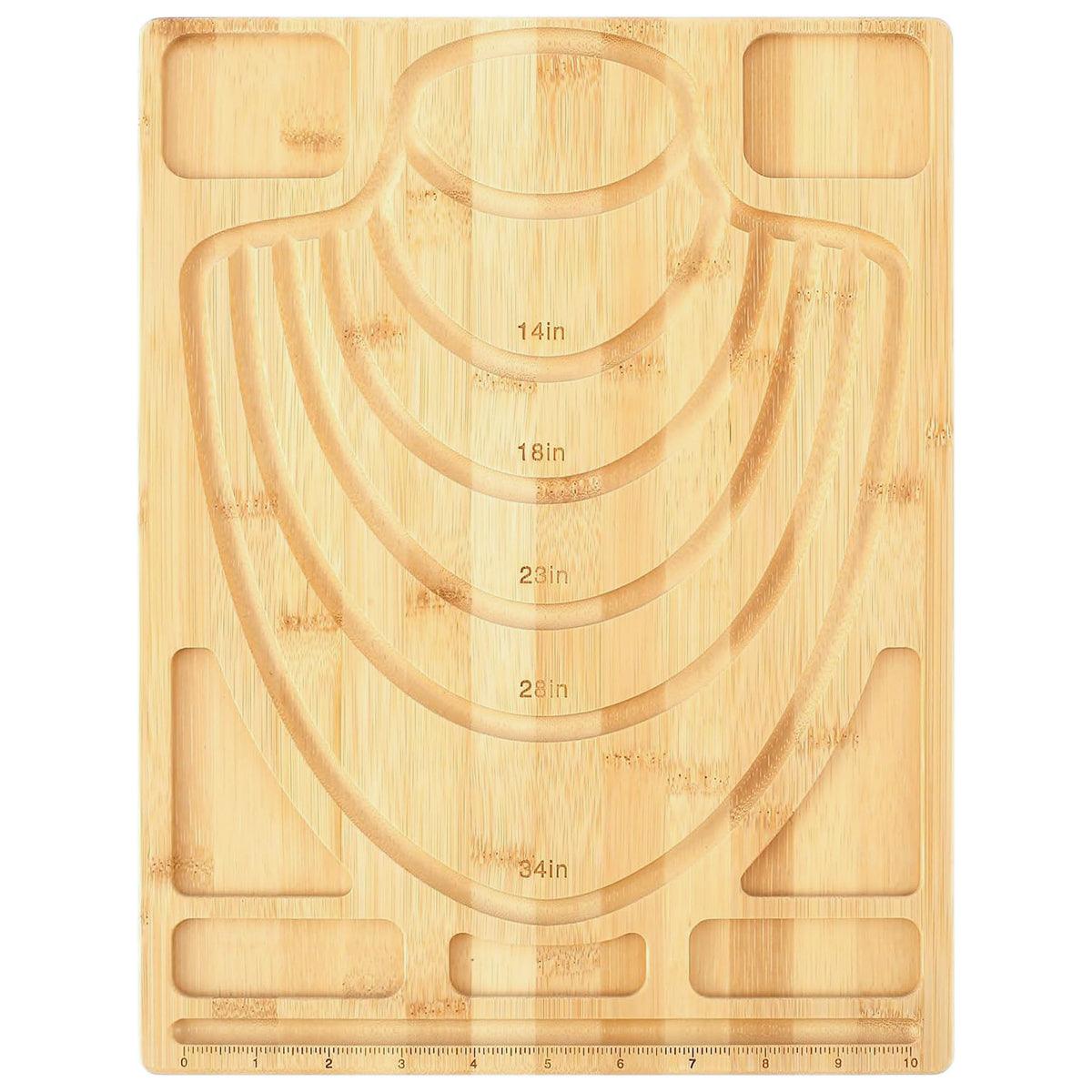 Bamboo Beading Board for Jewelry Design with Storage & Ruler