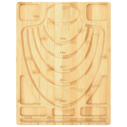 Bamboo Beading Board for Jewelry Design with Storage & Ruler