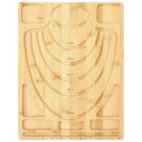 Bamboo Beading Board for Jewelry Design with Storage & Ruler - SuperSaverAU - view 2
