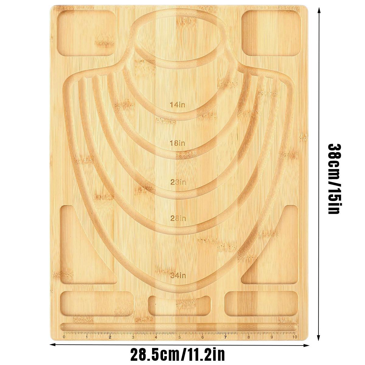 Bamboo Beading Board for Jewelry Design with Storage & Ruler