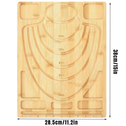 Bamboo Beading Board for Jewelry Design with Storage & Ruler
