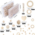 414pc DIY Wooden Bead Kit for Craft & Jewelry Making - Natural Log Colour - SuperSaverAU - view 3