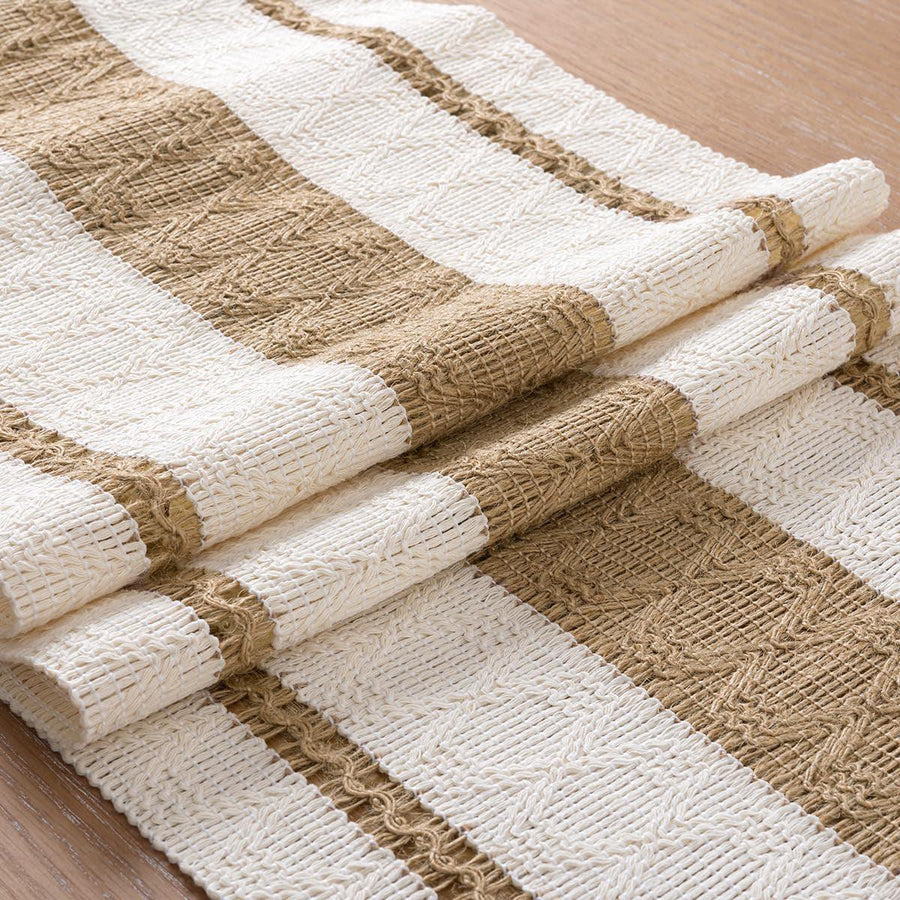 Premium Cotton Linen Table Runner – Beige 183 x 30cm