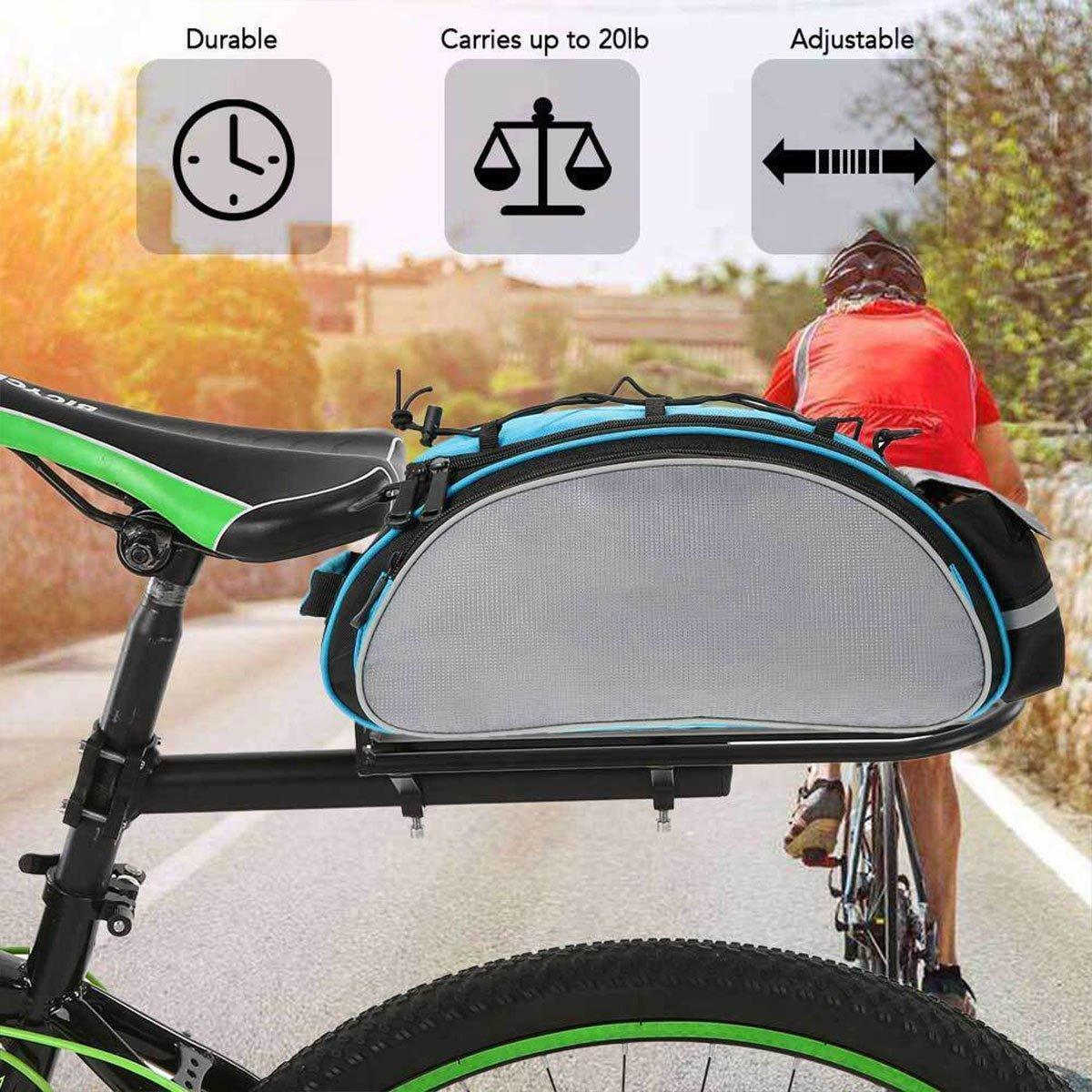 Premium Quick Release Alloy Mountain Bike Rear Rack 10kg Capacity - Black