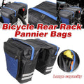 Premium Bicycle Rear Rack Pannier Bag with Double-Side Storage & Reflective Strips - Blue