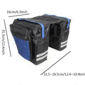 Premium Bicycle Rear Rack Pannier Bag with Double-Side Storage & Reflective Strips - Blue
