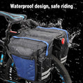 Premium Bicycle Rear Rack Pannier Bag with Double-Side Storage & Reflective Strips - Blue