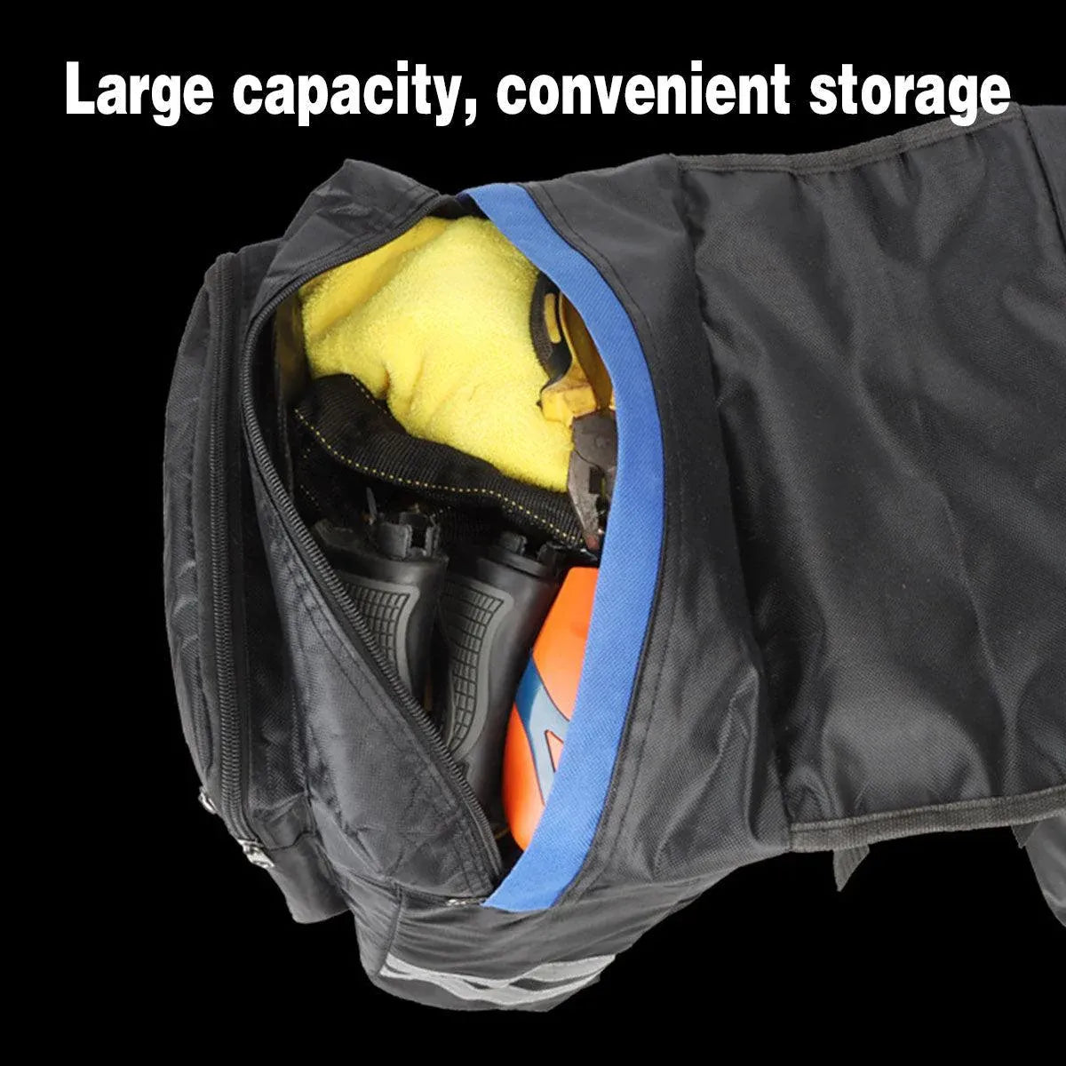 Premium Bicycle Rear Rack Pannier Bag with Double-Side Storage & Reflective Strips - Blue