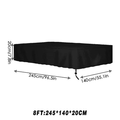 Premium Billiards Pool Table Cover with Drawstring & UV Protection - Black