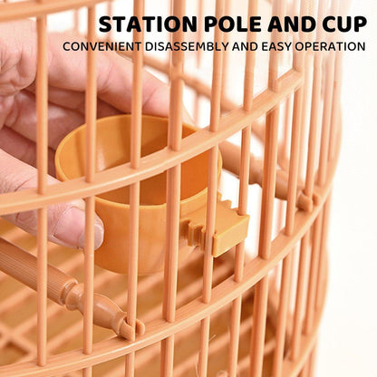Luxury Portable Bird Cage Round Design Travel Pet Carrier for Small Birds