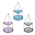 Premium Grey Outdoor Hanging Bird Feeder & Bath with Dual Bowls