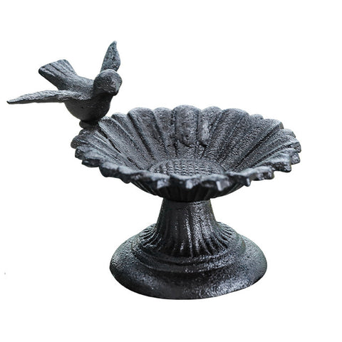Cast Iron Retro Petal Bird Feeder Basin 13cm x 12cm for Indoor/Outdoor Decor - SuperSaverAU - view 2