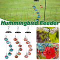 Hanging Hummingbird Feeder 59.6 cm, Hand-Blown Glass, Flower-Shaped Ports, Multicoloured - SuperSaverAU - view 1