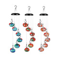 Hanging Hummingbird Feeder 59.6 cm, Hand-Blown Glass, Flower-Shaped Ports, Multicoloured - SuperSaverAU - view 2