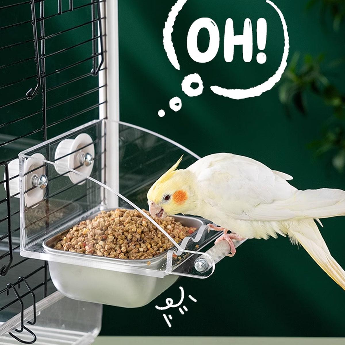Premium Stainless Steel Bird Feeder Bowl Anti-Spill - L