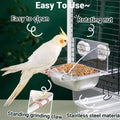 Premium Stainless Steel Bird Feeder Bowl Anti-Spill - M