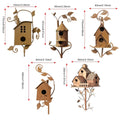 Metal Birdhouse Garden Stakes - 5 Unique Rustic Designs, 170-200mm, Weather-Resistant - SuperSaverAU - view 2