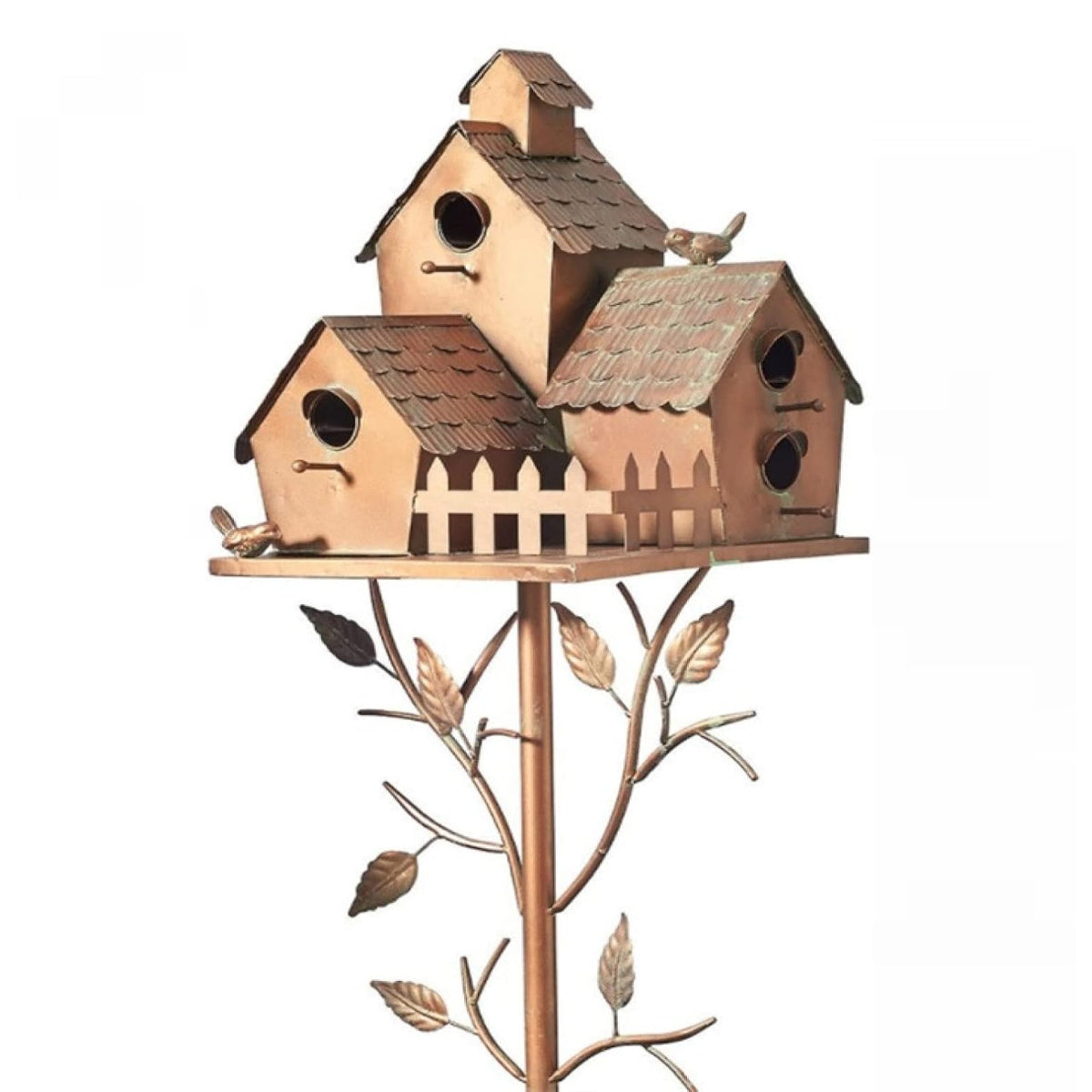 Rustic Copper Metal Birdhouse Garden Stakes - 5 Unique Designs, 170-200mm - SuperSaverAU - view 9