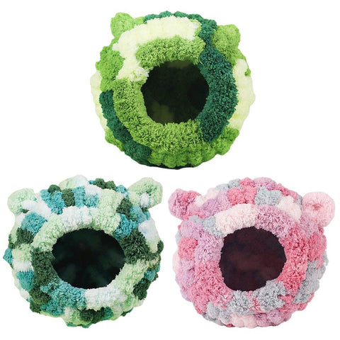 Cozy Cotton Bird Nest Hammock for Parrots - 15cm - Green, Handwoven, Easy Install - SuperSaverAU - view 2