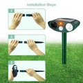 Premium Solar Ultrasonic Animal Repeller with PIR Sensor & LED Flash