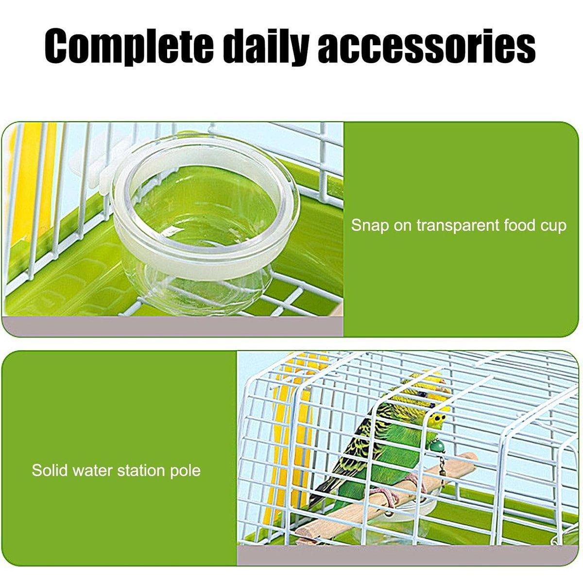 Portable Bird Cage 9.05x6.69x6.69 inches for Small Birds, Parrots, and Pets - SuperSaverAU - view 4