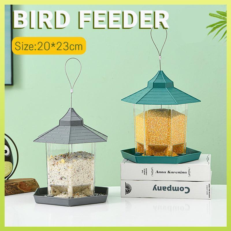 Green Bird Feeder, 23x20cm, Sturdy Plastic, Easy to Fill & Clean, Hanging - SuperSaverAU - view 1