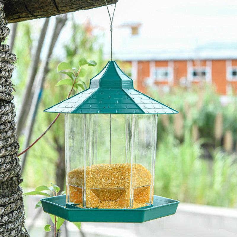 Green Bird Feeder, 23x20cm, Sturdy Plastic, Easy to Fill & Clean, Hanging - SuperSaverAU - view 3