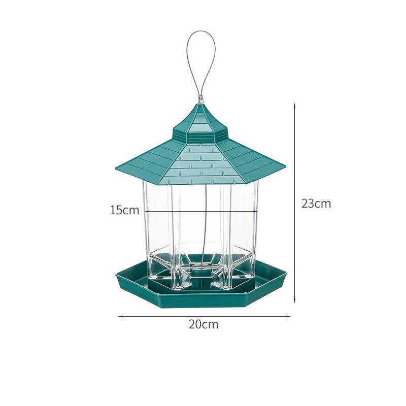 Green Bird Feeder, 23x20cm, Sturdy Plastic, Easy to Fill & Clean, Hanging - SuperSaverAU - view 5