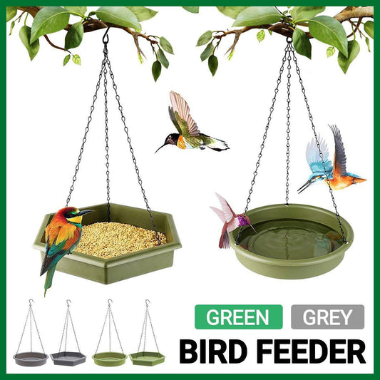 Outdoor Hanging Bird Feeder - 15.7" Dual-purpose for Hummingbirds - Grey