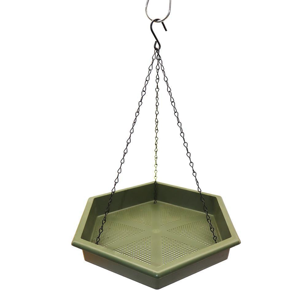 Outdoor Hanging Bird Feeder - 15.7" Dual-purpose for Hummingbirds - Grey