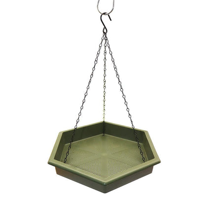 Outdoor Hanging Bird Feeder - 15.7" Dual-purpose for Hummingbirds - Grey