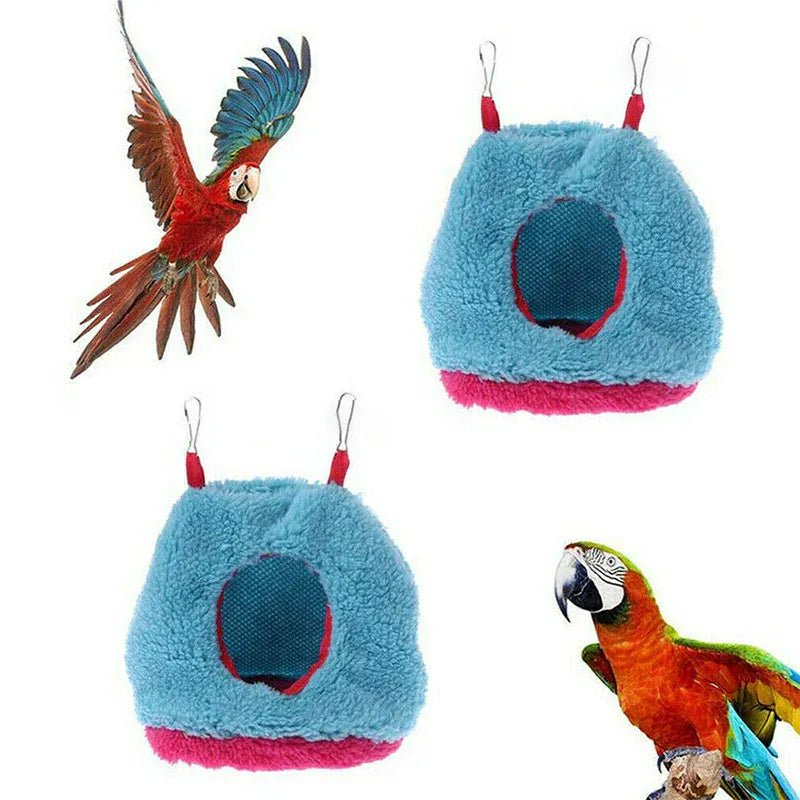 Premium Plush Hanging Bird Nest Hammock with Hooks - L