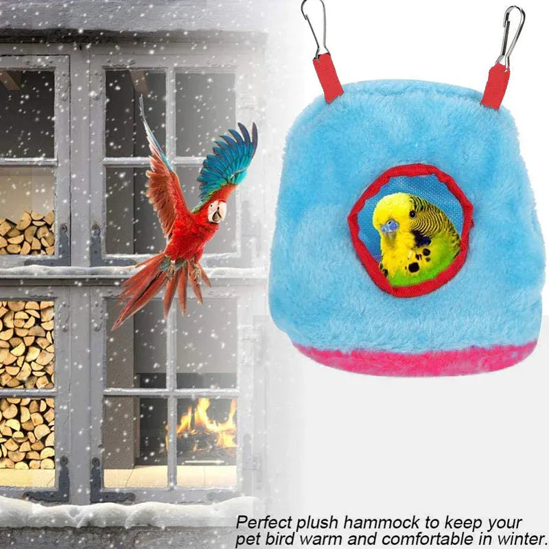 Premium Plush Hanging Bird Nest Hammock with Hooks - L
