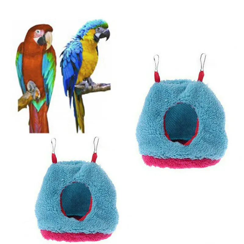 Premium Plush Hanging Bird Nest Hammock with Hooks - L