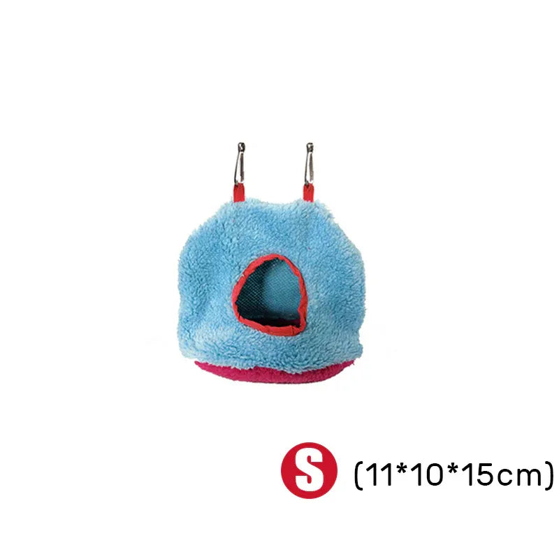 Premium Plush Hanging Bird Nest Hammock with Hooks - L