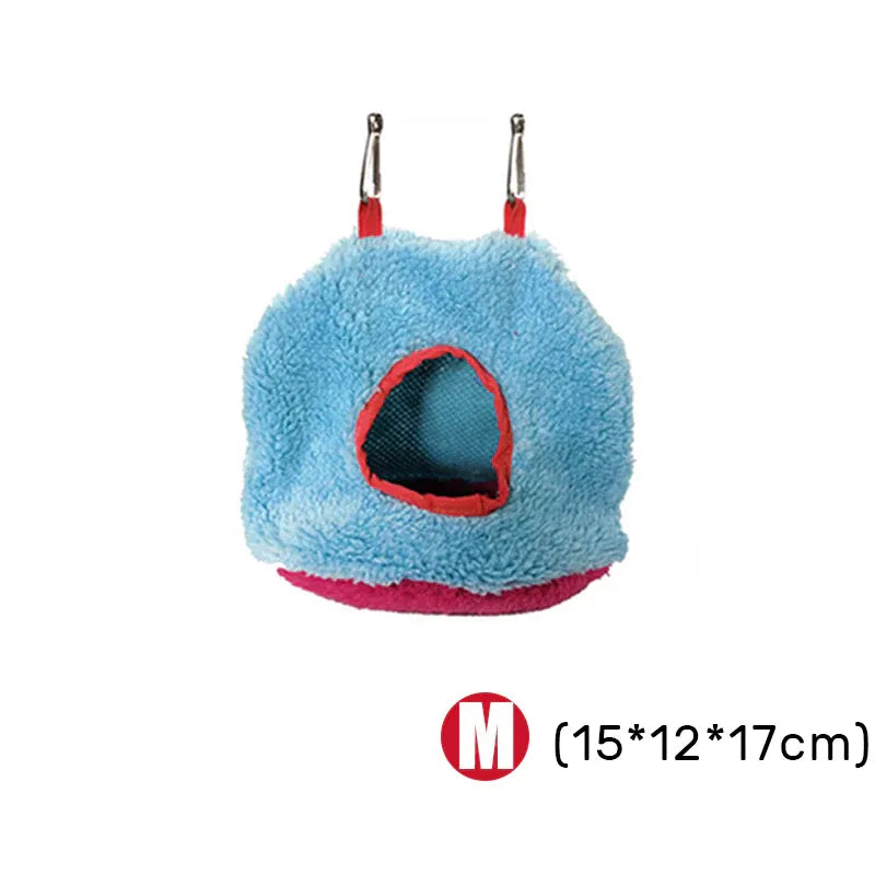 Premium Plush Hanging Bird Nest Hammock with Hooks - L