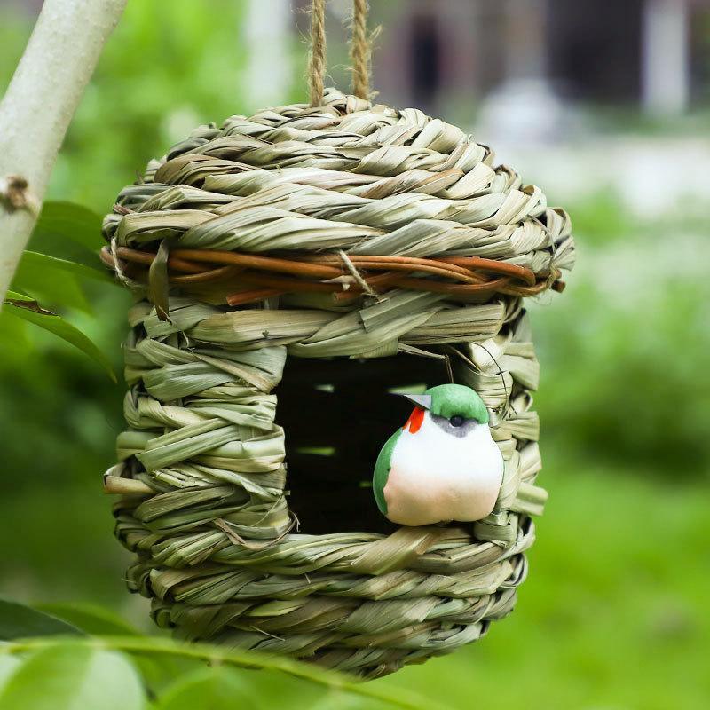 Qttie Hand-Woven Bird Nest Breeding Box - Teepee